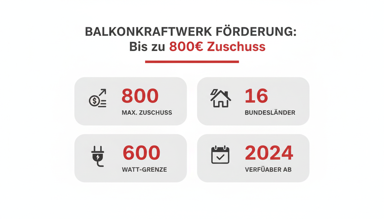 Balkonkraftwerk Förderung: Bis zu 800€ Zuschuss