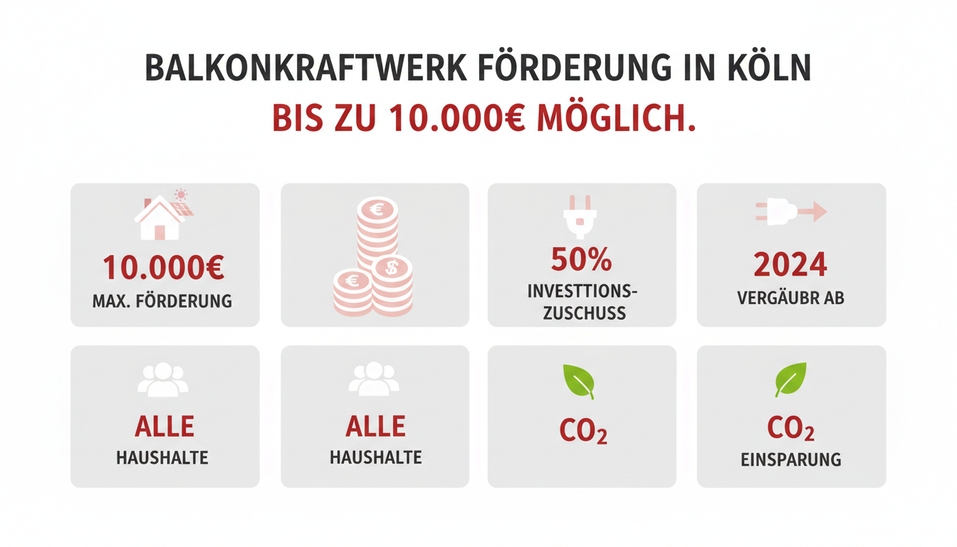 Balkonkraftwerk Förderung in Köln: Bis zu 10.000€ möglich