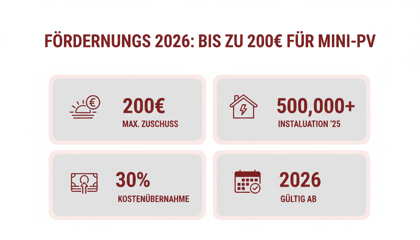 Förderungen 2026: Bis zu 200€ für Mini-PV