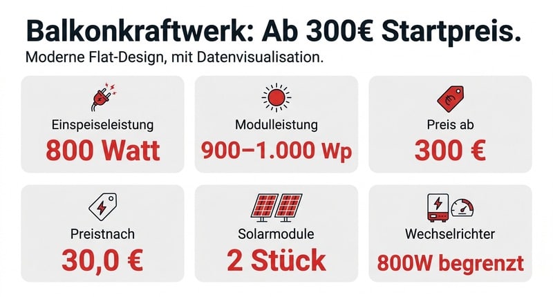 Balkonkraftwerk: Ab 300€ Startpreis