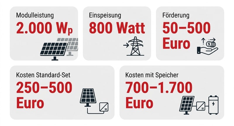 Maximale Modulleistung: 2.000 Wp