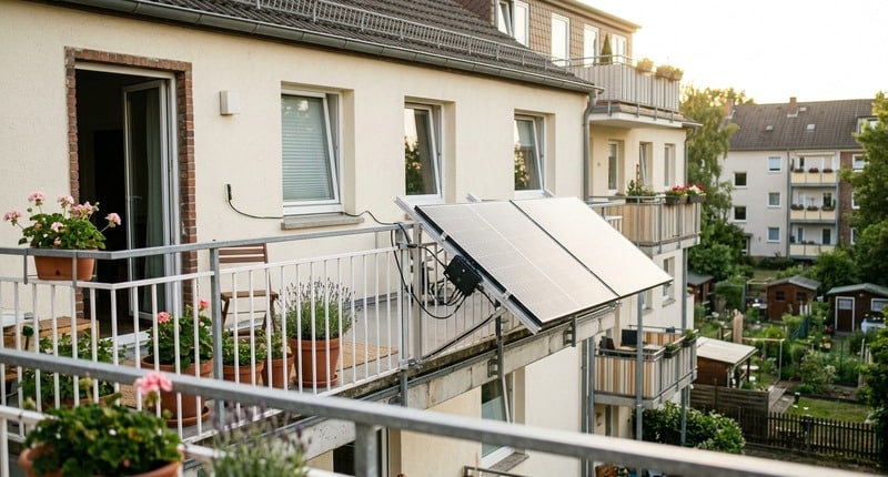 Balkonkraftwerk im Schrebergarten: Solarpanel auf Gartenlaube